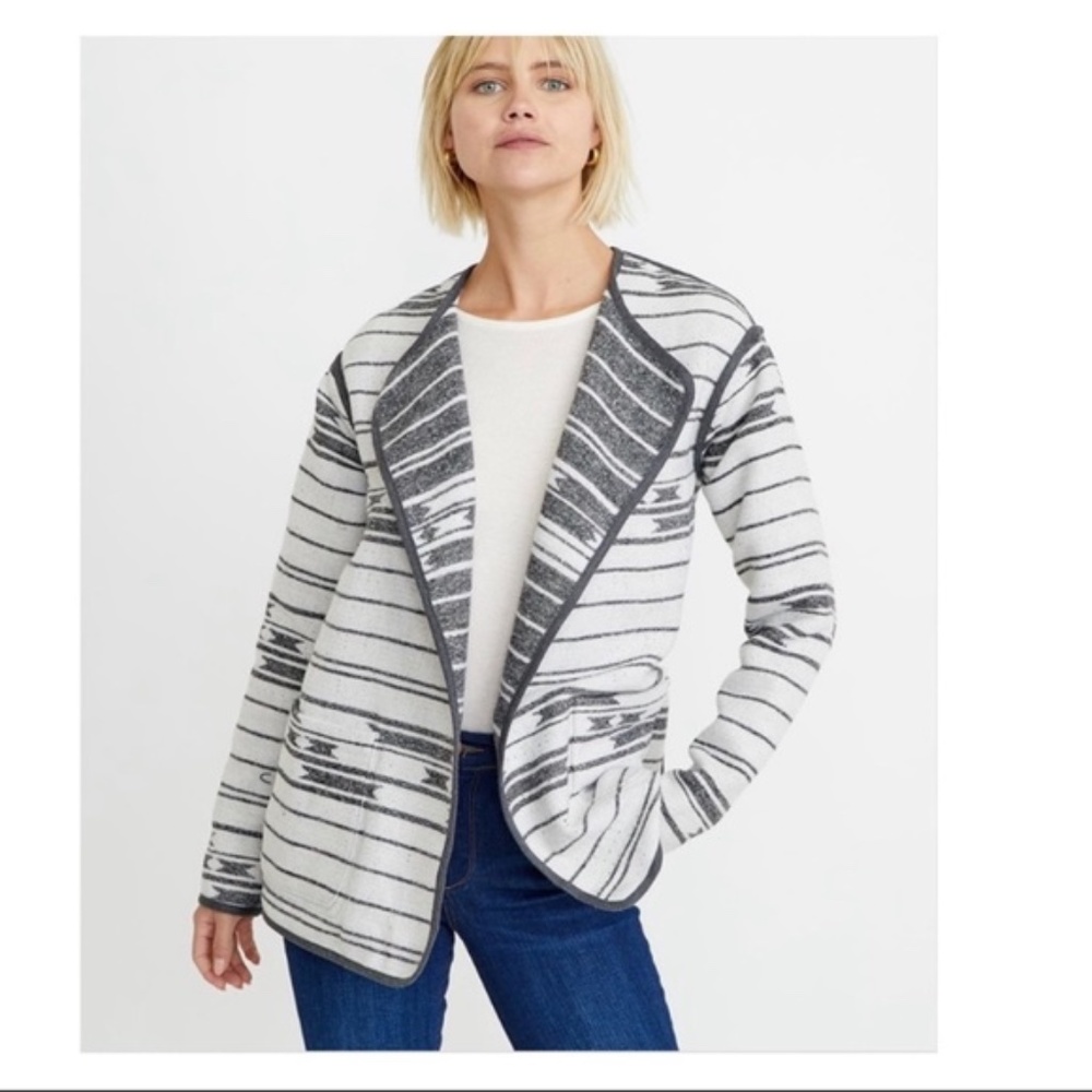 Marine Layer Reversible Mariella Jacket Grey/white Southwestern SZ L